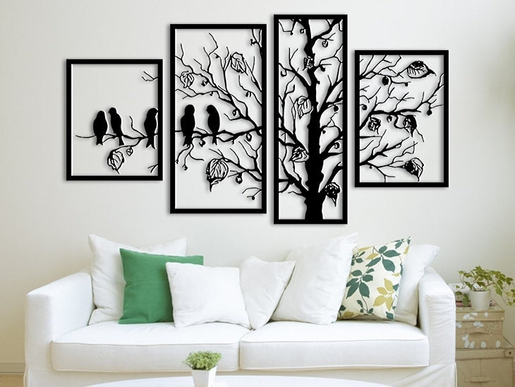 4 Pec In Set Tree Art Wall Decorations