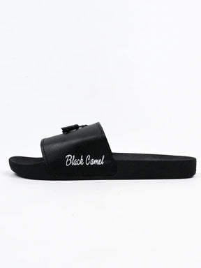 Black Camel Tassel Slide Slipper