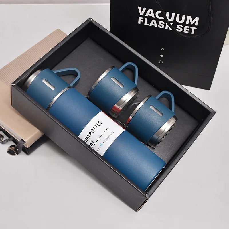 Stainless Steel Vacuum Flask Set, 500ml With 2cups