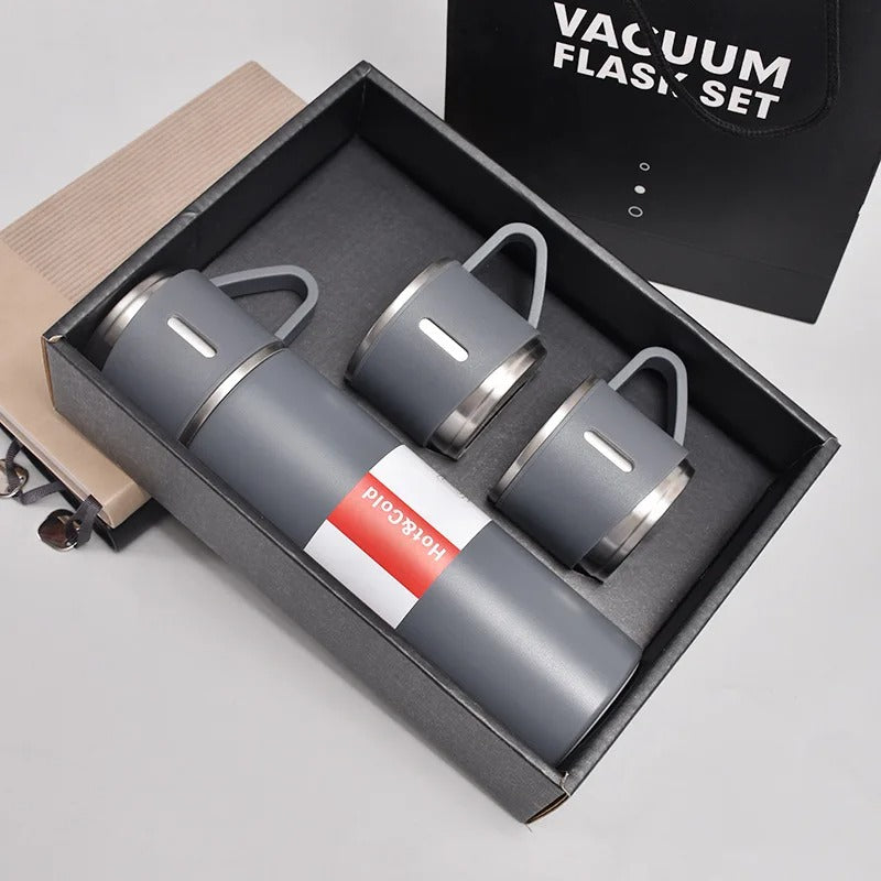 Stainless Steel Vacuum Flask Set, 500ml With 2cups