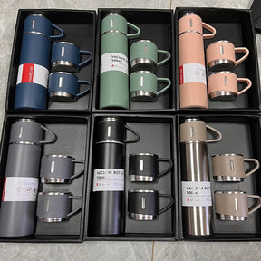 Stainless Steel Vacuum Flask Set, 500ml With 2cups