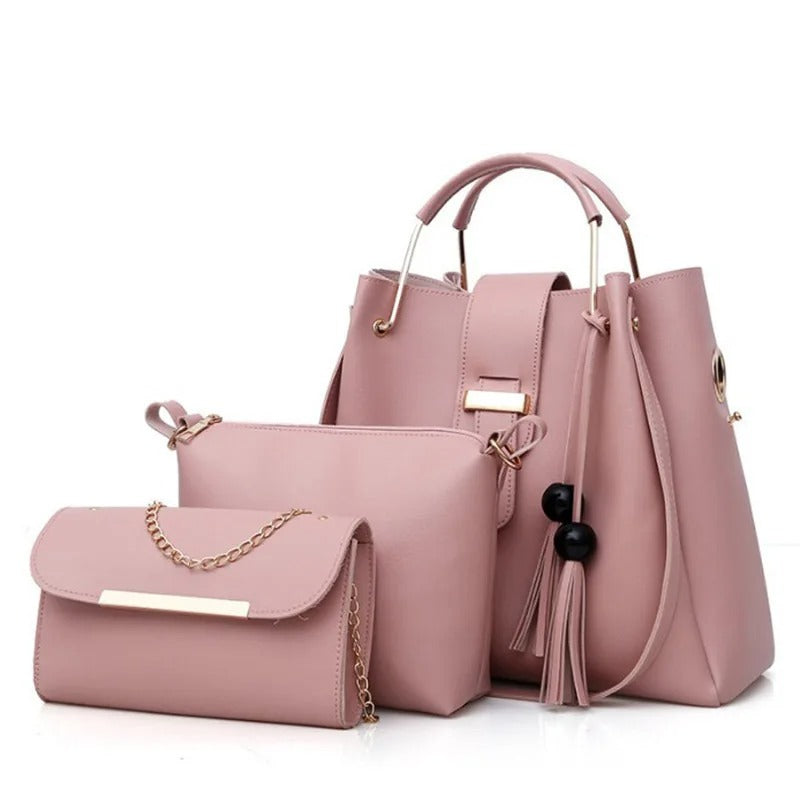 New Collection 3pcs Set Soft Leather Hand Bag