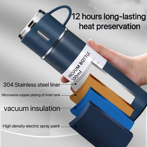 Stainless Steel Vacuum Flask Set, 500ml With 2cups