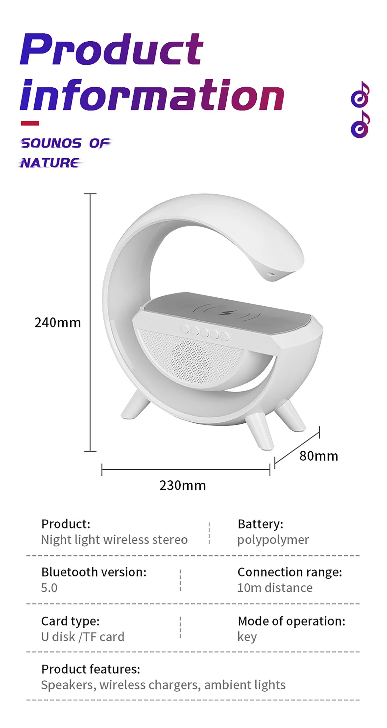 Bt-2301 G Lamp, Multifunctional Wireless Lamp