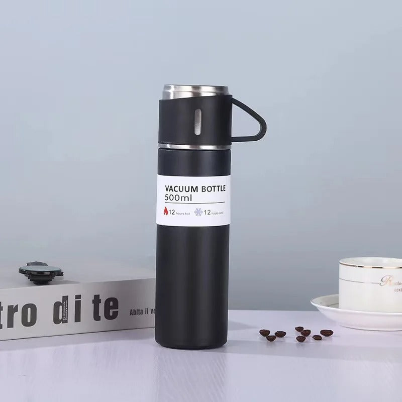 Stainless Steel Vacuum Flask Set, 500ml With 2cups